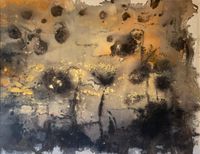 Girasoles Muertos - 65 x 51 inch - 164x130cm - Acrylic and ink on canvas - Lucia Ares